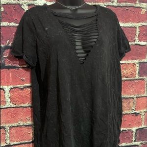 Torrid Foxy Cut-Out Distressed Super Soft Tee